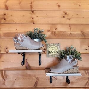 Nurture Mylene Leather Espadrille Jute Wedge Heel Sandals Slingback Open Toe 7 M